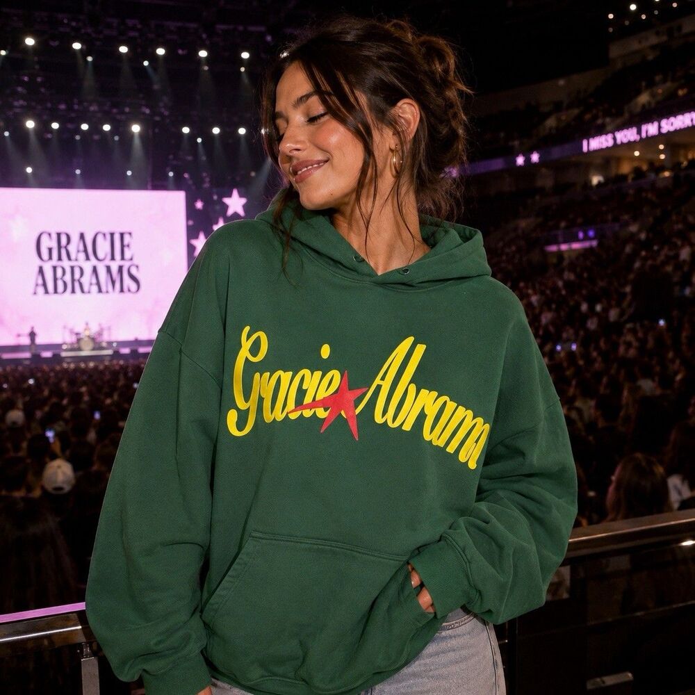 Gracie Abrams Women’s Oversized Hoodie Green Star Hoodie Size XXL Official Merch